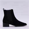 Paul Green Low Heel Pointed Chelsea Boot - Black Suede